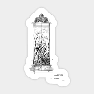 Illuminated Aquarium Vintage Patent Hand Drawing Sticker